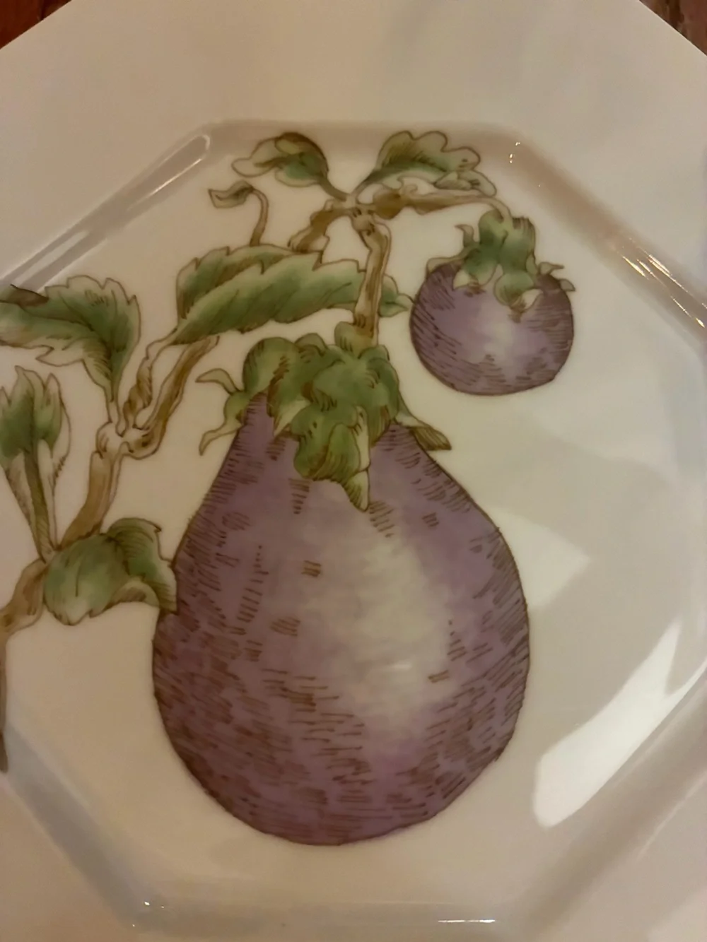 Vtg Fitz&Floyd Set Of 4 Potager Dinner Plates Tomato Artichoke Eggplant Pepper
